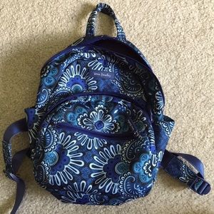 vera bradley blue floral mini backpack